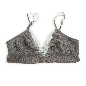 AERIE sage green / mint green two-tone lace bralette bra size L